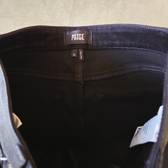 Paige Black Cheeky Fog Luxe Coating High Rise Stretch Jeans Women's Size 30 - Picture 7 of 10